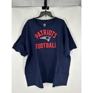 Majestic NFL New England Patriots T-Shirt Men's 4XL Blue Short Sleeve Graphic